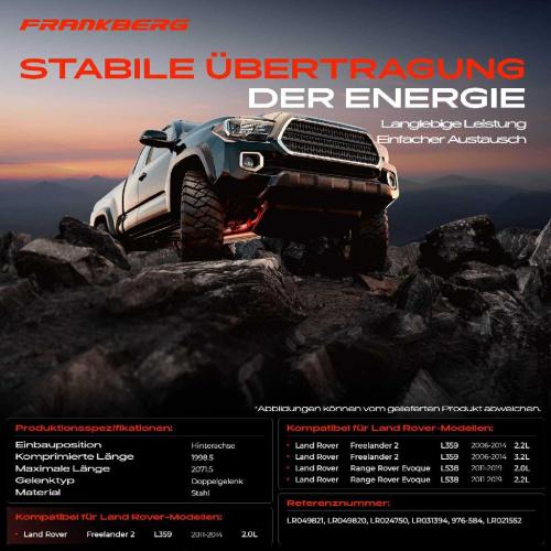 1x Kardanwelle Gelenkwelle Hinterachse für Land Rover Freelander 2 Range Evoque 2.0L 2.2L 3.2L 2006-2019 Bild 1x Kardanwelle Gelenkwelle Hinterachse für Land Rover Freelander 2 Range Evoque 2.0L 2.2L 3.2L 2006-2019