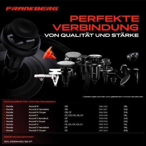 Frankberg 10x Befestigungsclips Stoßstange für Honda Accord IV V CR-V Civic Bild Frankberg 10x Befestigungsclips Stoßstange für Honda Accord IV V CR-V Civic