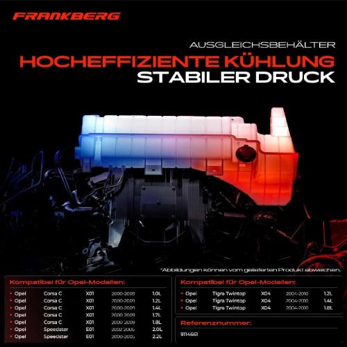1x Ausgleichsbehälter Kühlmittelbehälter für Opel Corsa C Speedster Tigra Twintop X01 E01 Bild 1x Ausgleichsbehälter Kühlmittelbehälter für Opel Corsa C Speedster Tigra Twintop X01 E01
