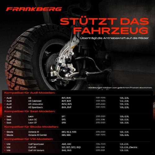 Frankberg 1x Achsschenkel Radaufhängung Vorderachse Links für VW Golf VII Audi A3 8V Seat Skoda Bild Frankberg 1x Achsschenkel Radaufhängung Vorderachse Links für VW Golf VII Audi A3 8V Seat Skoda