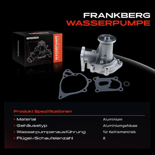Frankberg 1x Wasserpumpe Kühlwasserpumpe für Mitsubishi L200 L 400 Pajero Hyundai H-1 Terracan Porter KIA 2.5L Bild Frankberg 1x Wasserpumpe Kühlwasserpumpe für Mitsubishi L200 L 400 Pajero Hyundai H-1 Terracan Porter KIA 2.5L