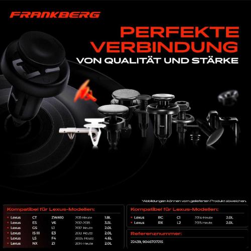 Frankberg 10x Befestigungsclips Vorderradbogenverkleidung Kotflügel für Lexus IS III GS ES CT ZWA10 Toyota Verso Van Bild Frankberg 10x Befestigungsclips Vorderradbogenverkleidung Kotflügel für Lexus IS III GS ES CT ZWA10 Toyota Verso Van