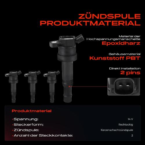 Frankberg 4x Zündspule Zündkerze für Hyundai i20 Coupe Hatchback Van KIA Picanto Rio III Stufenheck IV Stonic Bild Frankberg 4x Zündspule Zündkerze für Hyundai i20 Coupe Hatchback Van KIA Picanto Rio III Stufenheck IV Stonic