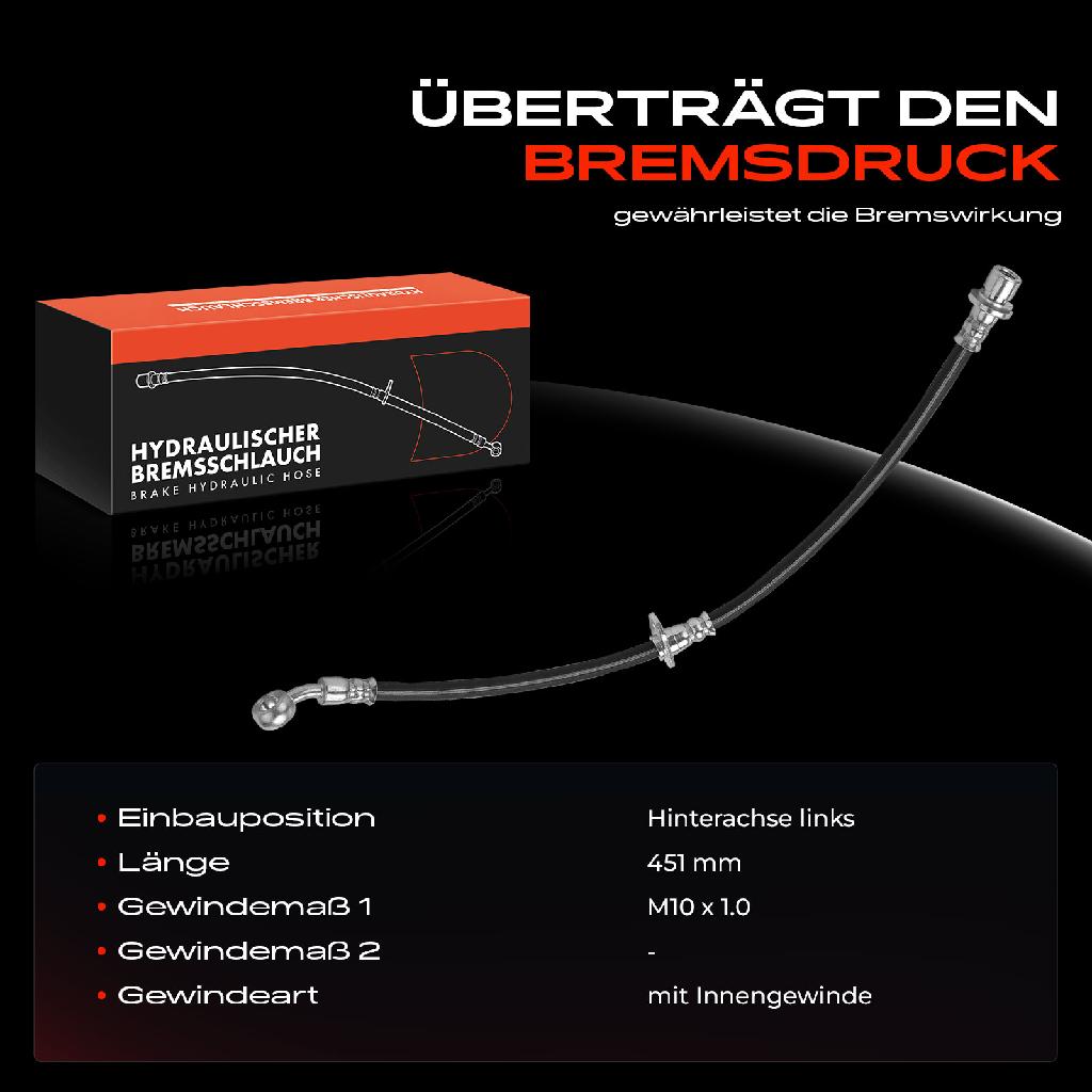 1x Bremsschlauch Bremsschläuche Hinterachse Links für Honda Civic V EG EH CRX 3 Integra