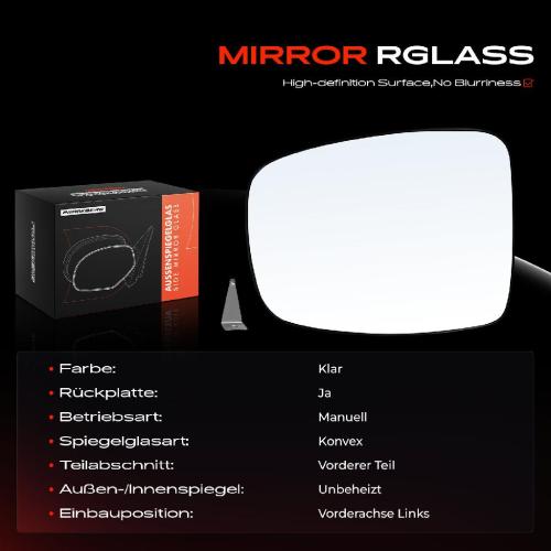 1x Spiegelglas Außenspiegel links für Hyundai i10 PA 1.1L 1.2L 2008-2013 Bild 1x Spiegelglas Außenspiegel links für Hyundai i10 PA 1.1L 1.2L 2008-2013