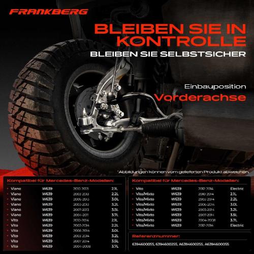 2x Spurstange Vorderachse für Mercedes-Benz Viano W639 Vito Bus Vito/Mixto Kasten 2003-2014 Bild 2x Spurstange Vorderachse für Mercedes-Benz Viano W639 Vito Bus Vito/Mixto Kasten 2003-2014