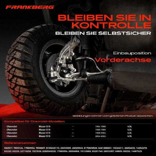 1x Querlenker Satz Vorderachse für Chevrolet Blazer S10 Blazer S10 Pick-up 4.3L 1994-2005 Bild 1x Querlenker Satz Vorderachse für Chevrolet Blazer S10 Blazer S10 Pick-up 4.3L 1994-2005