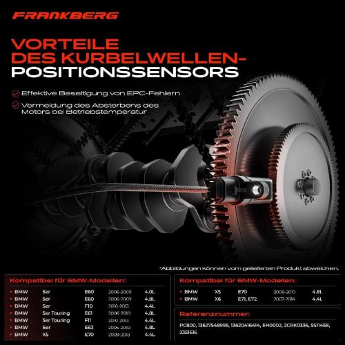 1x Kurbelwellensensor Impulsgeber für BMW 5er E60 F10 F07 F11 E61 6er E63 F12 F13 E65 E70 E71 Bild 1x Kurbelwellensensor Impulsgeber für BMW 5er E60 F10 F07 F11 E61 6er E63 F12 F13 E65 E70 E71