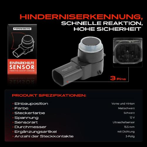 1x Parksensor PDC Sensor Vorne und Hinten für Citroën Berlingo B9 C5 Peugeot 307 308 Bild 1x Parksensor PDC Sensor Vorne und Hinten für Citroën Berlingo B9 C5 Peugeot 307 308