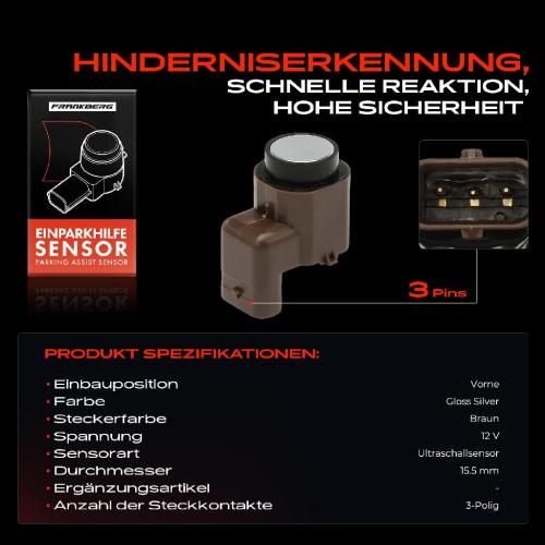1x Parksensor PDC Sensor Vorne für VW Golf 5 1K5 Jetta 3 1K2 Passat B6 Touran 1.4L-2.0L Bild 1x Parksensor PDC Sensor Vorne für VW Golf 5 1K5 Jetta 3 1K2 Passat B6 Touran 1.4L-2.0L