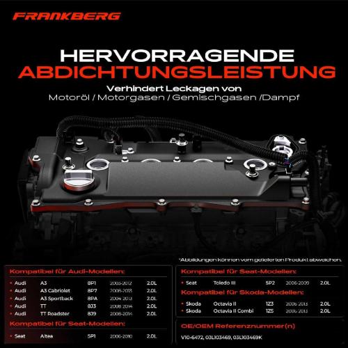 1x Ventildeckel Zylinderkopfhaube für VW Golf Passat Jetta Audi A3 TT Skoda Seat Bild 1x Ventildeckel Zylinderkopfhaube für VW Golf Passat Jetta Audi A3 TT Skoda Seat