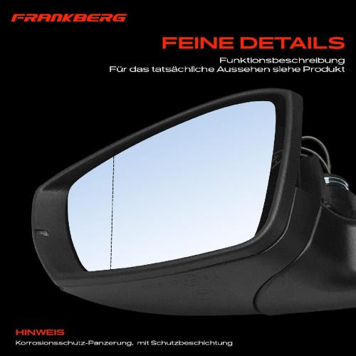 Frankberg 1x Außenspiegel Links für VW Polo 6C1 6R1 1.2L 1.4L 1.6L 2009-2010 Bild Frankberg 1x Außenspiegel Links für VW Polo 6C1 6R1 1.2L 1.4L 1.6L 2009-2010