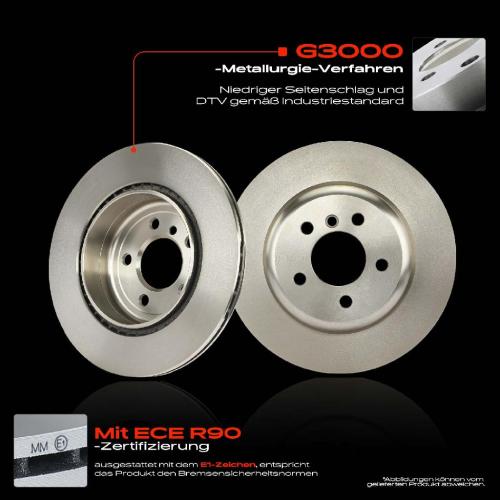 2x Bremsscheiben Hinterachse für BMW 5er Touring F10 F11 1.6L 2.0L 2.5L 3.0L 2009-2017 Bild 2x Bremsscheiben Hinterachse für BMW 5er Touring F10 F11 1.6L 2.0L 2.5L 3.0L 2009-2017