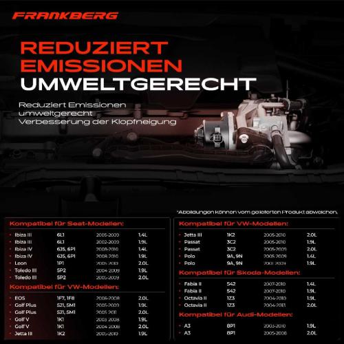 Frankberg 1x AGR-Ventil Abgasrückführungsventil für VW Golf Polo Passat Touran Audi A3 Cabriolet Sportback Seat Skoda Bild Frankberg 1x AGR-Ventil Abgasrückführungsventil für VW Golf Polo Passat Touran Audi A3 Cabriolet Sportback Seat Skoda