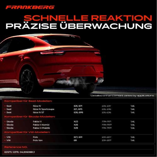Frankberg 1x Abgastemperatursensor für VW Polo 6C1 6R1 Seat Ibiza IV Skoda Fabia III 1.4L Bild Frankberg 1x Abgastemperatursensor für VW Polo 6C1 6R1 Seat Ibiza IV Skoda Fabia III 1.4L