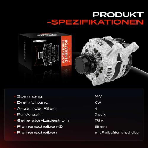 Frankberg 1x Lichtmaschine Generator für Ford Mondeo V CE CD CF Schrägheck Stufenheck Bild Frankberg 1x Lichtmaschine Generator für Ford Mondeo V CE CD CF Schrägheck Stufenheck
