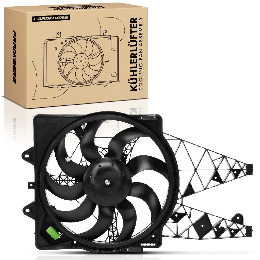 Frankberg 1x Motorkühller Einfachlüfter mit Kühlerlüfterrahmen Alfa Romeo Mito 955 Fiat Punto 199