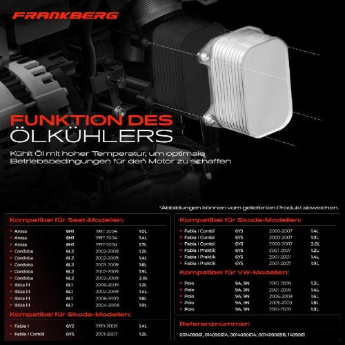1x Ölkühler Motoröl für VW Polo 9A 9N Lupo Seat Arosa Cordoba Ibiza 6L1 Skoda Fabia Bild 1x Ölkühler Motoröl für VW Polo 9A 9N Lupo Seat Arosa Cordoba Ibiza 6L1 Skoda Fabia