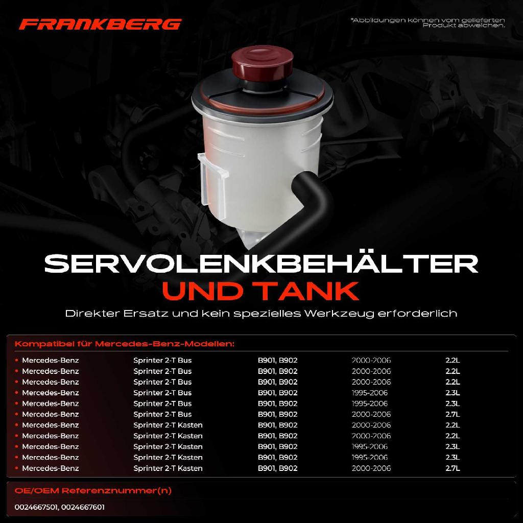 1x Ausgleichsbehälter Servolenkung für Mercedes-Benz Sprinter 2/3/4-T