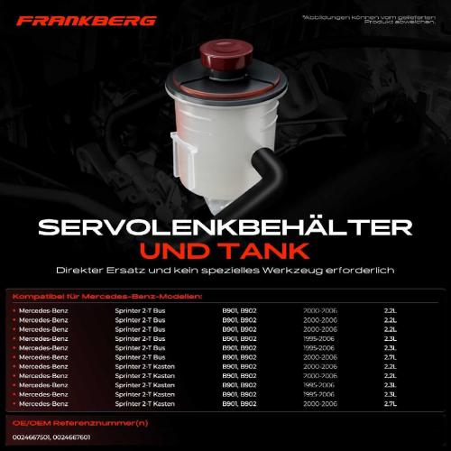 1x Ausgleichsbehälter Servolenkung für Mercedes-Benz Sprinter 2/3/4-T Bild 1x Ausgleichsbehälter Servolenkung für Mercedes-Benz Sprinter 2/3/4-T