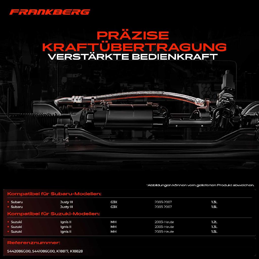 2x Seilzug Feststellbremse Hinterachse beidseitig für Suzuki Ignis II MH Subaru Justy 3 G3X