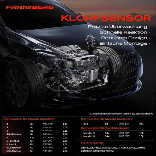 1x Klopfsensor Klopfgeber für Ford Mondeo III 1.8L Mazda 3 5 6 CX-7 2.0L 2.3L Bild 1x Klopfsensor Klopfgeber für Ford Mondeo III 1.8L Mazda 3 5 6 CX-7 2.0L 2.3L