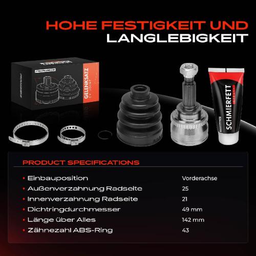 1x Antriebswelle Gelenksatz Vorderachse für Opel Agila A H00 Suzuki Wagon R Schrägheck Bild 1x Antriebswelle Gelenksatz Vorderachse für Opel Agila A H00 Suzuki Wagon R Schrägheck