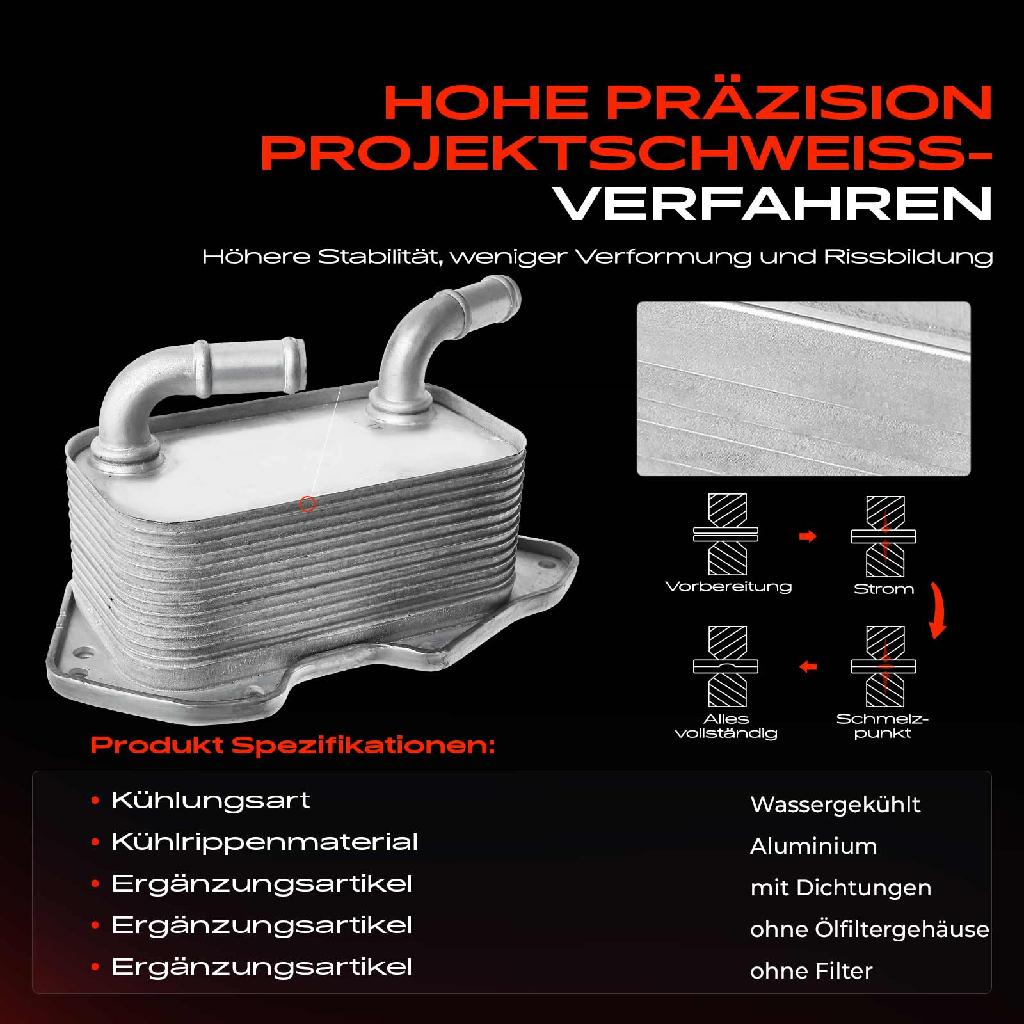 1x Ölkühler Motoröl für VW Touareg Audi A4 B7 B8 A5 A6 4F 4G C6 A7 A8 Q5 Q7 3.0L 3.2L
