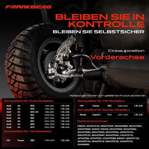 4x Querlenker Vorderachse für VW Passat Variant Audi A4 Avant Cabriolet A6 A8 Allroad Skoda Superb I Bild 4x Querlenker Vorderachse für VW Passat Variant Audi A4 Avant Cabriolet A6 A8 Allroad Skoda Superb I