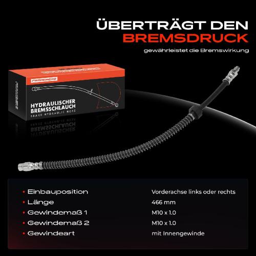 1x Bremsschlauch Bremsschläuche Vorderachse Links oder Rechts für Citroën C2 Berlingo Peugeot 1007 Partner Bild 1x Bremsschlauch Bremsschläuche Vorderachse Links oder Rechts für Citroën C2 Berlingo Peugeot 1007 Partner