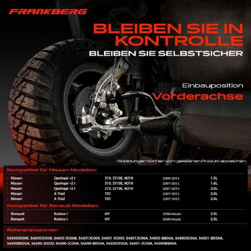 1x Querlenker Satz Vorderachse für Nissan Qashqai I X-Trail Renault Koleos 1.5L 1.6L 2.0L 2.5L Bj ab 2006 Bild 1x Querlenker Satz Vorderachse für Nissan Qashqai I X-Trail Renault Koleos 1.5L 1.6L 2.0L 2.5L Bj ab 2006