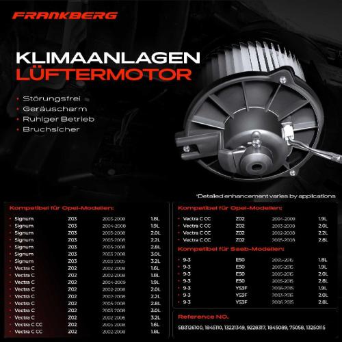 Frankberg 1x Gebläsemotor Innenraumgebläse für Opel Signum Vectra C Saab 9-3 Bild Frankberg 1x Gebläsemotor Innenraumgebläse für Opel Signum Vectra C Saab 9-3