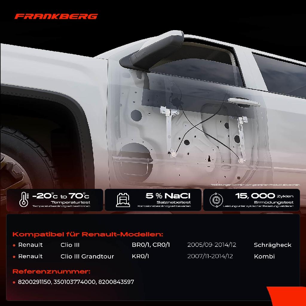 1x Fensterheber Vorne Rechts für Renault Clio 3 BR0/1 CR0/1 KR0/1 05-14