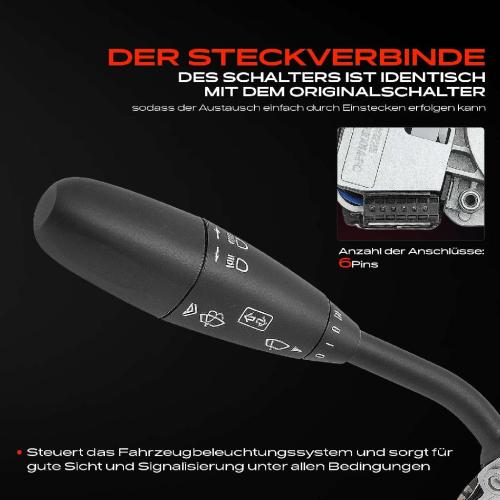 1x Kombischalter Lenkstockschalter für Mercedes-Benz C-Klasse Coupe W203 CLC-Klasse CL203 Bild 1x Kombischalter Lenkstockschalter für Mercedes-Benz C-Klasse Coupe W203 CLC-Klasse CL203