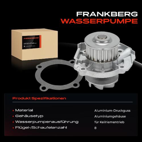 Frankberg 1x Wasserpumpe Kühlwasserpumpe für Fiat 500 Panda Punto Bravo Doblo Idea Strada Lancia Musa 1.2L 1.4L Bild Frankberg 1x Wasserpumpe Kühlwasserpumpe für Fiat 500 Panda Punto Bravo Doblo Idea Strada Lancia Musa 1.2L 1.4L