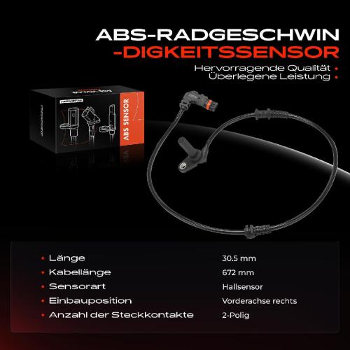 Frankberg 1x ABS Sensor Vorderachse rechts für Mercedes-Benz Sprinter 3,5-T B906 5-T 2.2L 2.1L 1.8L 3.0L 2006-2018 Bild Frankberg 1x ABS Sensor Vorderachse rechts für Mercedes-Benz Sprinter 3,5-T B906 5-T 2.2L 2.1L 1.8L 3.0L 2006-2018