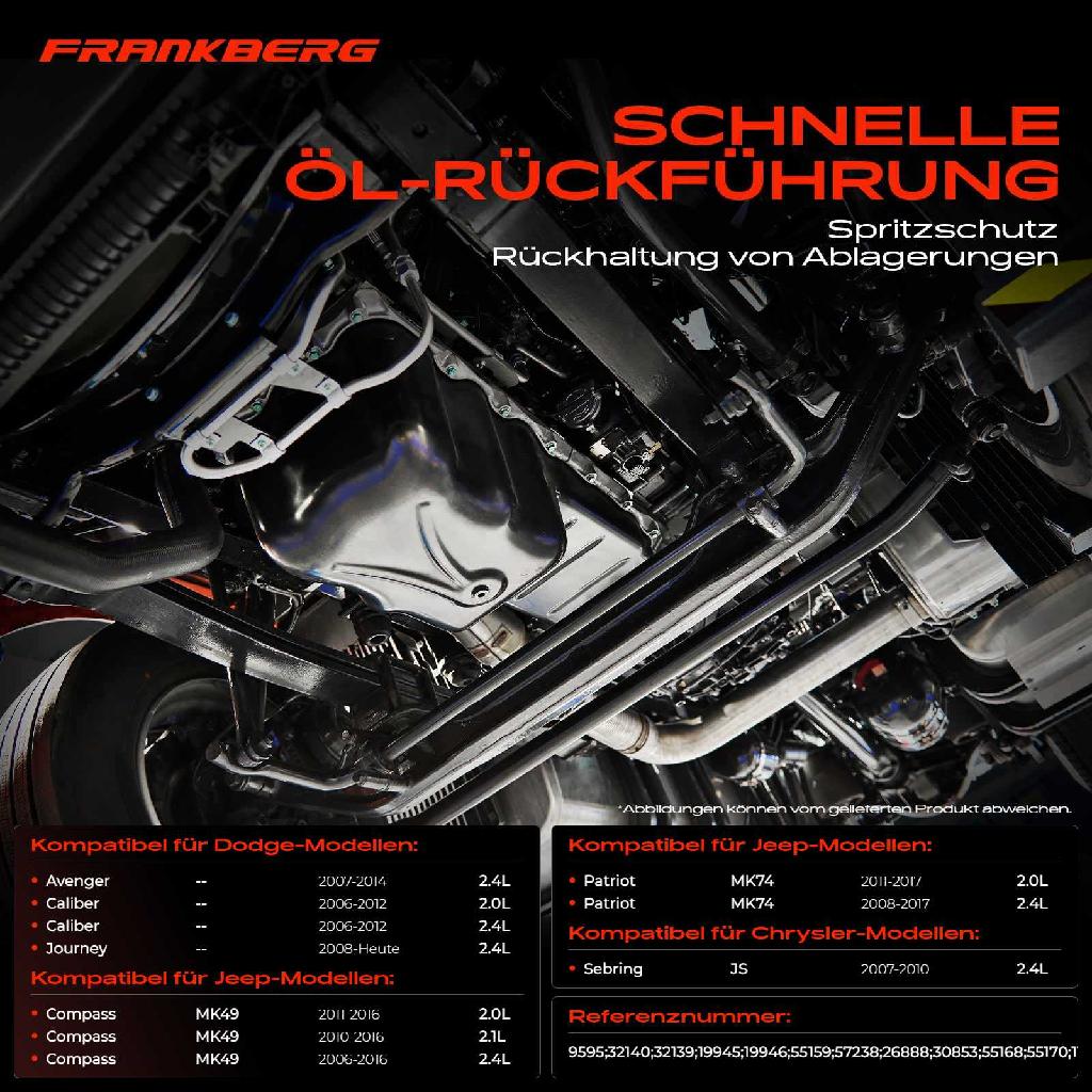 1x Ölwanne Motorölwanne für Chrysler Sebring Dodge Avenger Caliber Journey Jeep Compass Patriot