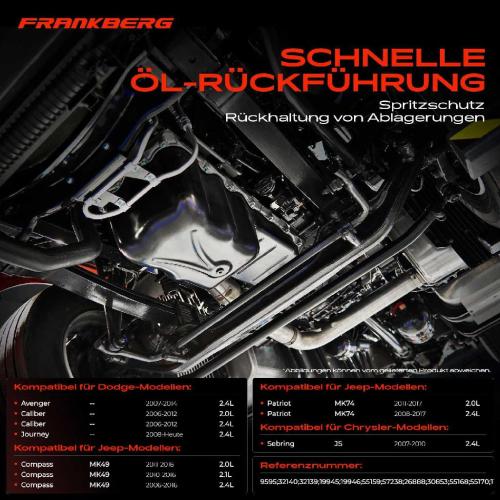 Frankberg 1x Ölwanne Motorölwanne für Chrysler Sebring Dodge Avenger Caliber Journey Jeep Compass Patriot Bild Frankberg 1x Ölwanne Motorölwanne für Chrysler Sebring Dodge Avenger Caliber Journey Jeep Compass Patriot
