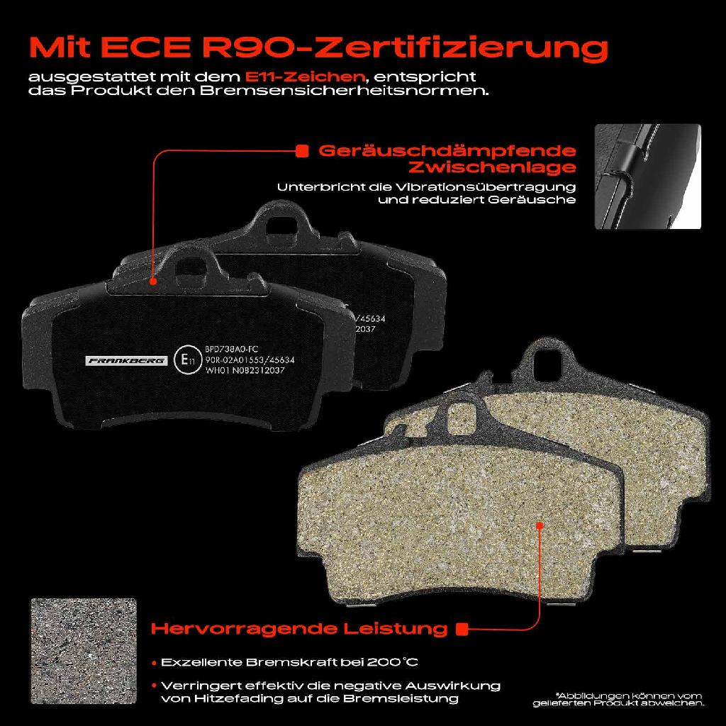 4x Bremsbeläge Hinterachse für Porsche 911 Cabriolet Targa Boxster Spyder Cayman 1996-2013