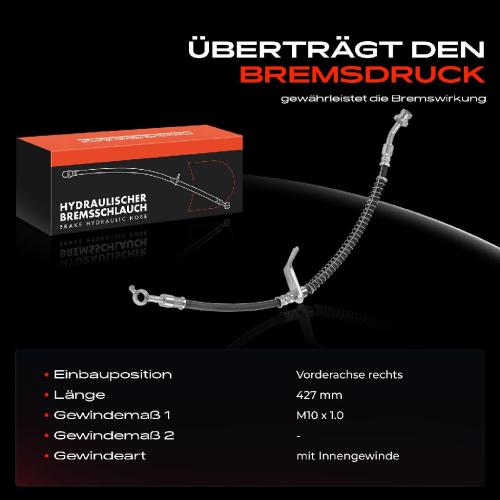 Frankberg 1x Bremsschlauch Bremsschläuche Vorderachse Rechts für Hyundai Ioniq AE KIA Niro DE 1.6L Bild Frankberg 1x Bremsschlauch Bremsschläuche Vorderachse Rechts für Hyundai Ioniq AE KIA Niro DE 1.6L