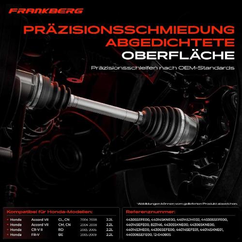 Frankberg 1x Antriebswelle Gelenksatz Vorderachse für Honda Accord VII CR-V II FR-V 2.2L Bild Frankberg 1x Antriebswelle Gelenksatz Vorderachse für Honda Accord VII CR-V II FR-V 2.2L