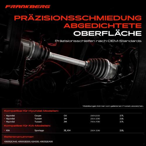 1x Antriebswelle Gelenksatz Vorderachse Rechts für Hyundai Coupe GK Tucson GK KIA Bild 1x Antriebswelle Gelenksatz Vorderachse Rechts für Hyundai Coupe GK Tucson GK KIA