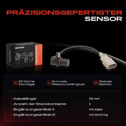 1x Kurbelwellensensor Impulsgeber für VW Golf Polo Passat Aud A3 A4 TT Jetta Seat Skoda 1.6L-2.0L Bild 1x Kurbelwellensensor Impulsgeber für VW Golf Polo Passat Aud A3 A4 TT Jetta Seat Skoda 1.6L-2.0L