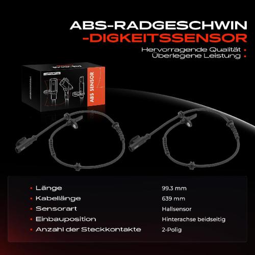 Frankberg 2x ABS Sensor Hinterachse beidseitig für Fiat 500L 351 352 0.9L 1.2L 1.4L 1.6L Bj ab 2012 Bild Frankberg 2x ABS Sensor Hinterachse beidseitig für Fiat 500L 351 352 0.9L 1.2L 1.4L 1.6L Bj ab 2012