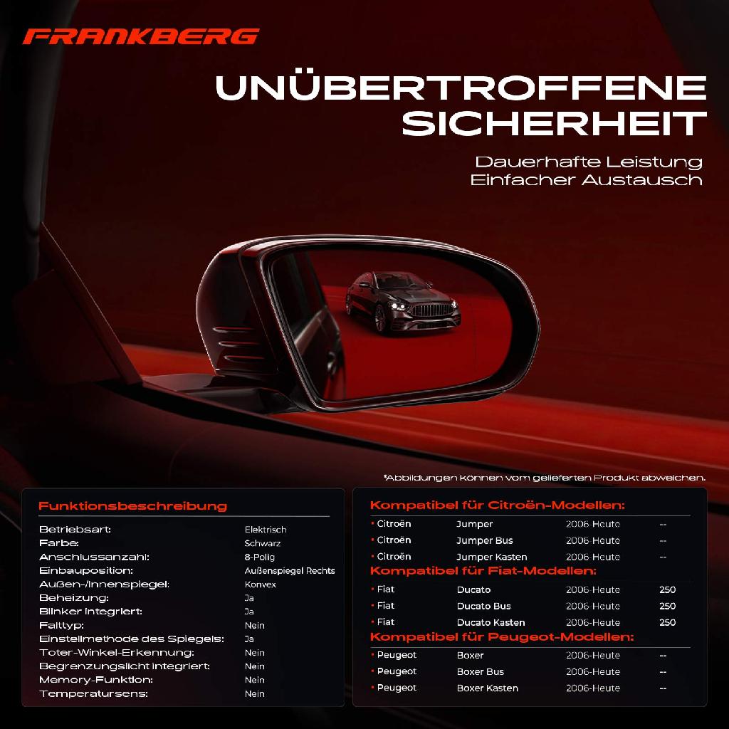 1x Außenspiegel Rechts für Citroën Jumper Fiat Ducato 250 Peugeot Boxer 2006-2025