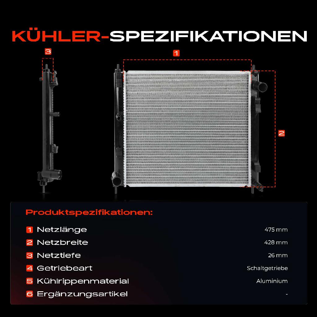 1x Kühler Wasserkühler Motorkühler für Nissan Cube Z12 Juke Van F15 2009-2014
