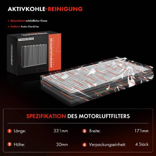 4x Innenraumfilter Aktivkohle für BMW 7er E65 E66 E67 730-760 Alpina B7 Rolls Bild 4x Innenraumfilter Aktivkohle für BMW 7er E65 E66 E67 730-760 Alpina B7 Rolls
