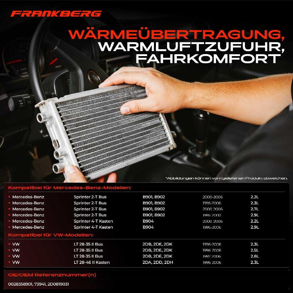 1x Wärmetauscher Innenraumheizung für VW LT 28-46 Mercedes-Benz B901 B902 B903 B904