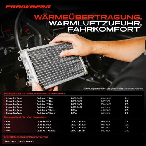 1x Wärmetauscher Innenraumheizung für VW LT 28-46 Mercedes-Benz B901 B902 B903 B904 Bild 1x Wärmetauscher Innenraumheizung für VW LT 28-46 Mercedes-Benz B901 B902 B903 B904