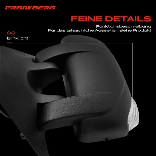 Frankberg 1x Außenspiegel Links für Nissan NV400 X62B Opel Movano X62 Renault Master Bj ab 2010 Bild Frankberg 1x Außenspiegel Links für Nissan NV400 X62B Opel Movano X62 Renault Master Bj ab 2010